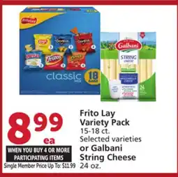 Albertsons Frito Lay Variety Pack 15-18 ct. Selected varieties or Galbani String Cheese 24 oz offer