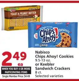 Albertsons Nabisco Chips Ahoy! Cookies 9.5-13 oz. or Keebler Sandwich Crackers 8 ct offer