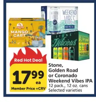 Albertsons Stone, Golden Road or Coronado Weekend Vibes IPA offer