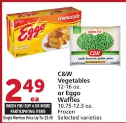 Albertsons C & W Vegetables 12-16 oz. or Eggo Waffles 10.75-12.3 oz offer