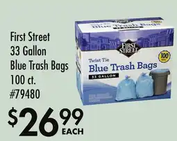 Smart & Final First Street 33 Gallon Blue Trash Bags offer
