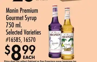 Smart & Final Monin Premium Gourmet Syrup offer
