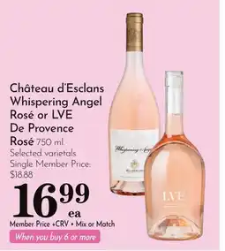 Pavilions Château d'Esclans Whispering Angel Rosé or LVE De Provence Rosé offer