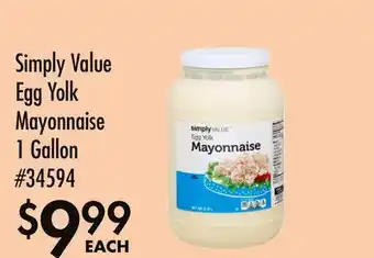 Smart & Final Simply Value Egg Yolk Mayonnaise offer