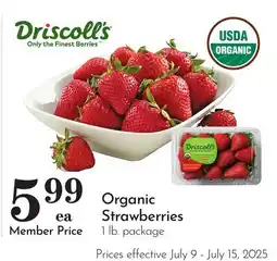 Pavilions Organic Strawberries offer