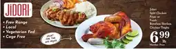 Pavilions Jidori Split Chicken Fryer or Fresh Boneless Skinless Chicken Thighs offer