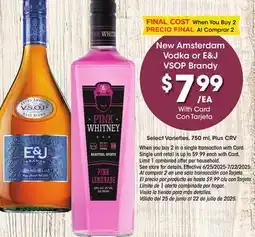 Ralphs New Amsterdam Vodka or E & J VSOP Brandy offer
