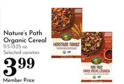 Pavilions Nature's Path Organic Cereal offer