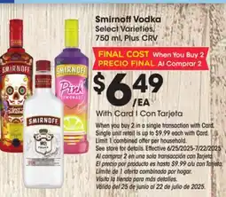 Ralphs Smirnoff Vodka offer