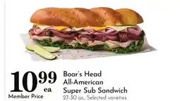 Pavilions Boar's Head All-American Super Sub Sandwich offer