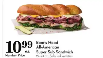 Pavilions Boar's Head All-American Super Sub Sandwich offer