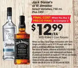 Ralphs Jack Daniel's or El Jimador offer
