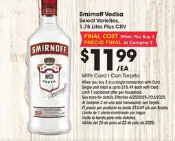 Ralphs Smirnoff Vodka offer