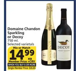 Vons Domaine Chandon Sparkling or Decoy offer
