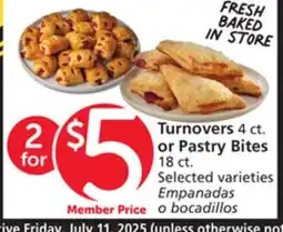 Vons Turnovers 4 ct. or Pastry Bites 18 ct offer