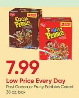 Stater Bros Post Cocoa or Fruity Pebbles Cereal offer