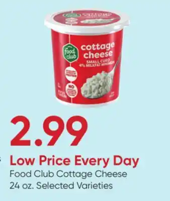 Stater Bros Food Club Cottage Cheese offer