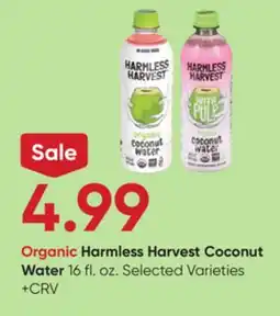 Stater Bros Organic Harmless Harvest Coconut Water offer