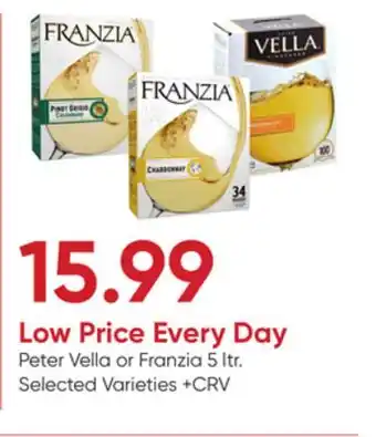 Stater Bros Peter Vella or Franzia offer