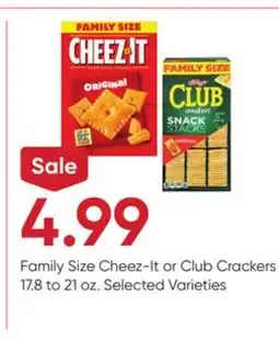 Stater Bros Family Size Cheez-It or Club Crackers offer