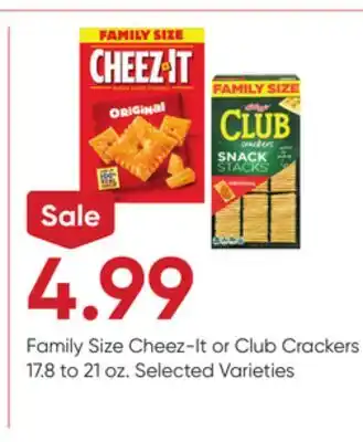 Stater Bros Family Size Cheez-It or Club Crackers offer
