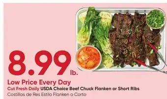 Stater Bros USDA Choice Beef Chuck Flanken or Short Ribs offer