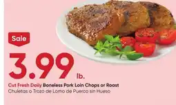 Stater Bros Boneless Pork Loin Chops or Roast offer