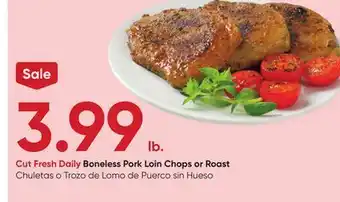 Stater Bros Boneless Pork Loin Chops or Roast offer
