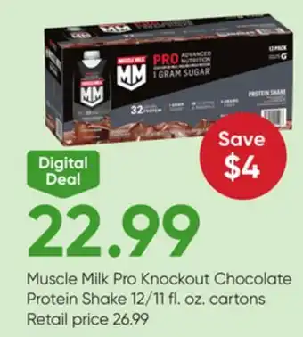 Stater Bros Muscle Milk Pro Knockout Chocolate Protein Shake offer