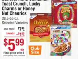 Smart & Final General Mills Cinnamon Toast Crunch, Lucky Charms or Honey Nut Cheerios offer