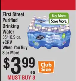 Smart & Final First Street Purified Drinking Water offer