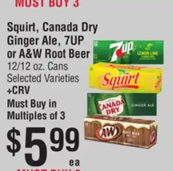 Smart & Final Squirt, Canada Dry Ginger Ale, 7UP or A&W Root Beer offer