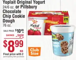 Smart & Final Yoplait Original Yogurt or Pillsbury Chocolate Chip Cookie Dough offer