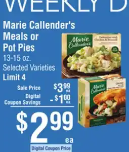 Smart & Final Marie Callender's Meals or Pot Pies offer