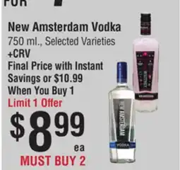 Smart & Final New Amsterdam Vodka offer
