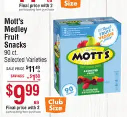 Smart & Final Mott's Medley Fruit Snacks offer