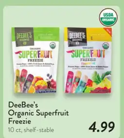Fresh Thyme DeeBee's Organic Superfruit Freezie offer