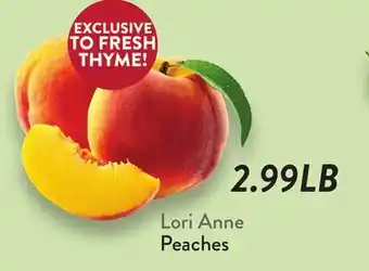 Fresh Thyme Lori Anne Peaches offer