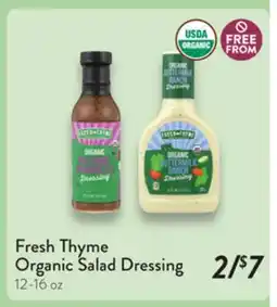 Fresh Thyme Fresh Thyme Organic Salad Dressing offer