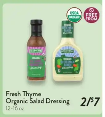 Fresh Thyme Fresh Thyme Organic Salad Dressing offer