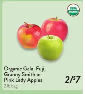 Fresh Thyme Organic Gala, Fuji, Granny Smith or Pink Lady Apples offer