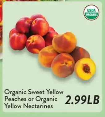 Fresh Thyme Organic Sweet Yellow Peaches or Organic Yellow Nectarines offer