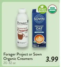 Fresh Thyme Forager Project or Sown Organic Creamers offer