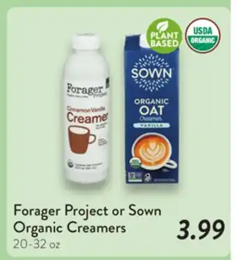Fresh Thyme Forager Project or Sown Organic Creamers offer