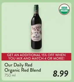 Fresh Thyme Our Daily Red Organic Red Blend offer