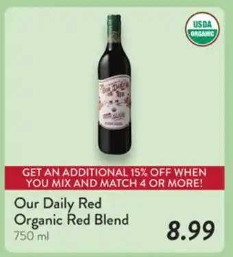 Fresh Thyme Our Daily Red Organic Red Blend offer