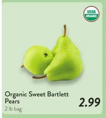 Fresh Thyme Organic Sweet Bartlett Pears offer