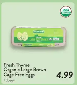 Fresh Thyme Fresh Thyme Organic Large Brown Cage Free Eggs offer