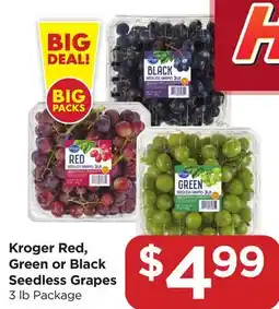 Food 4 Less Kroger Red, Green or Black Seedless Grapes offer