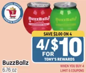 Tony’s Fresh Market BuzzBallz offer